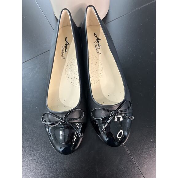 Annie Shoes Black Ballet Flats with Bow – Women’s Size 6 - Picture 3 of 4